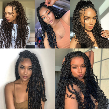 18Inch Passion Twist Crochet Hair Synthetic Braiding Hair Water Wave Crochet Braids Hair For Butterfly Locs